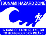 AK Tsunami Hazard Zone sign