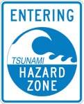 CA Entering Tsunami Hazard Zone sign