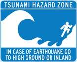 CA Tsunami Hazard Zone sign