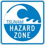 CA Tsunami Hazard Zone sign - simple